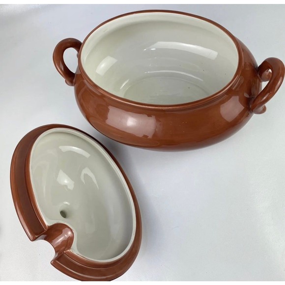 Pottery Barn Sausalito Terracotta Bowl Soup Tureen Thanksgiving Dish Serveware - Picture 3 of 4